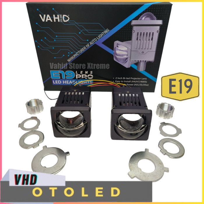 Vahid Biled E19 Black | 55 Watt | 2 inch | Mini Laser Projector - E19 only, Sepasang