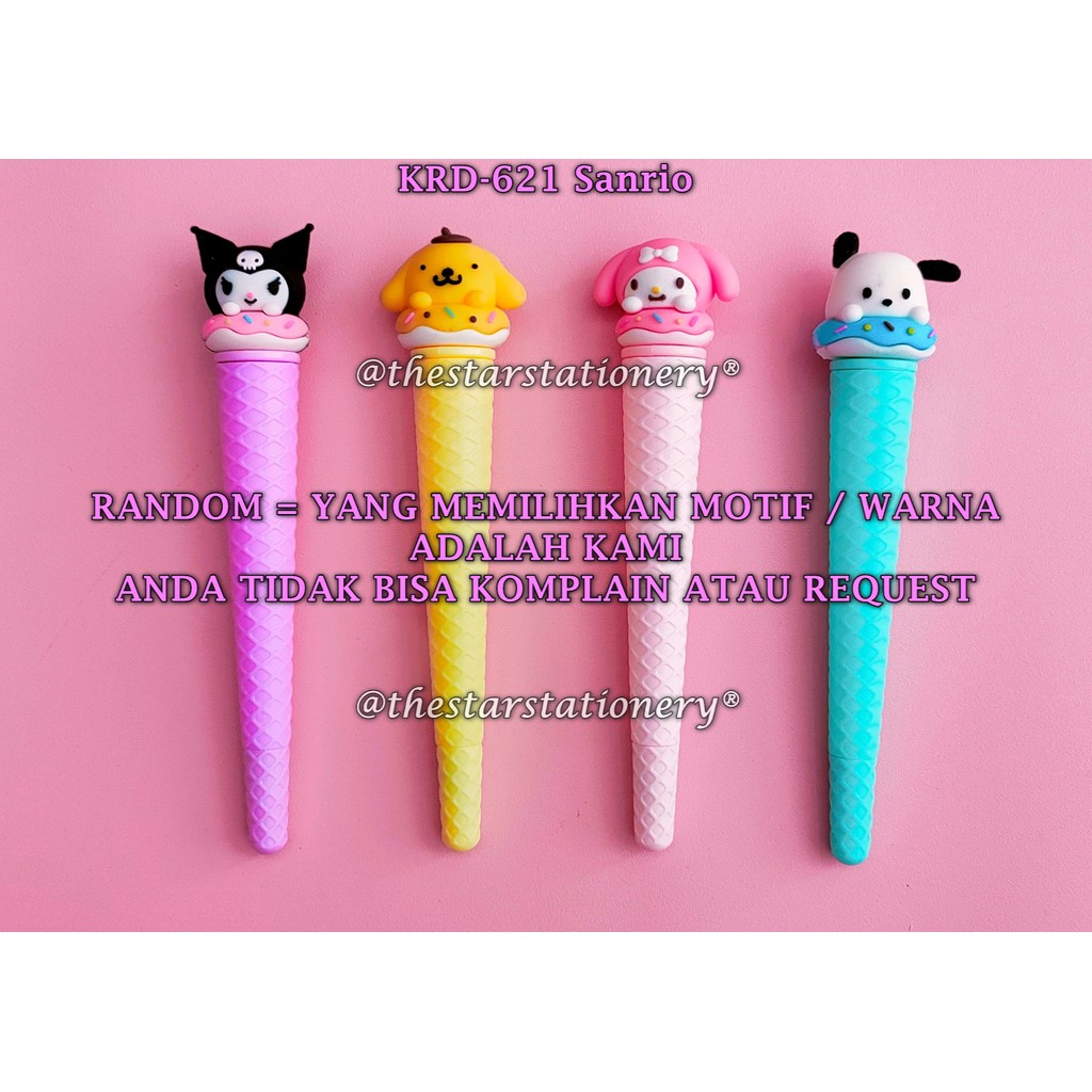 

(1 Biji) GROSIR Gelpen Sanrio Donut Cone / Bolpen GXIMP KRD-621 Sanrio / Bolpen Donat Sanrio Viral