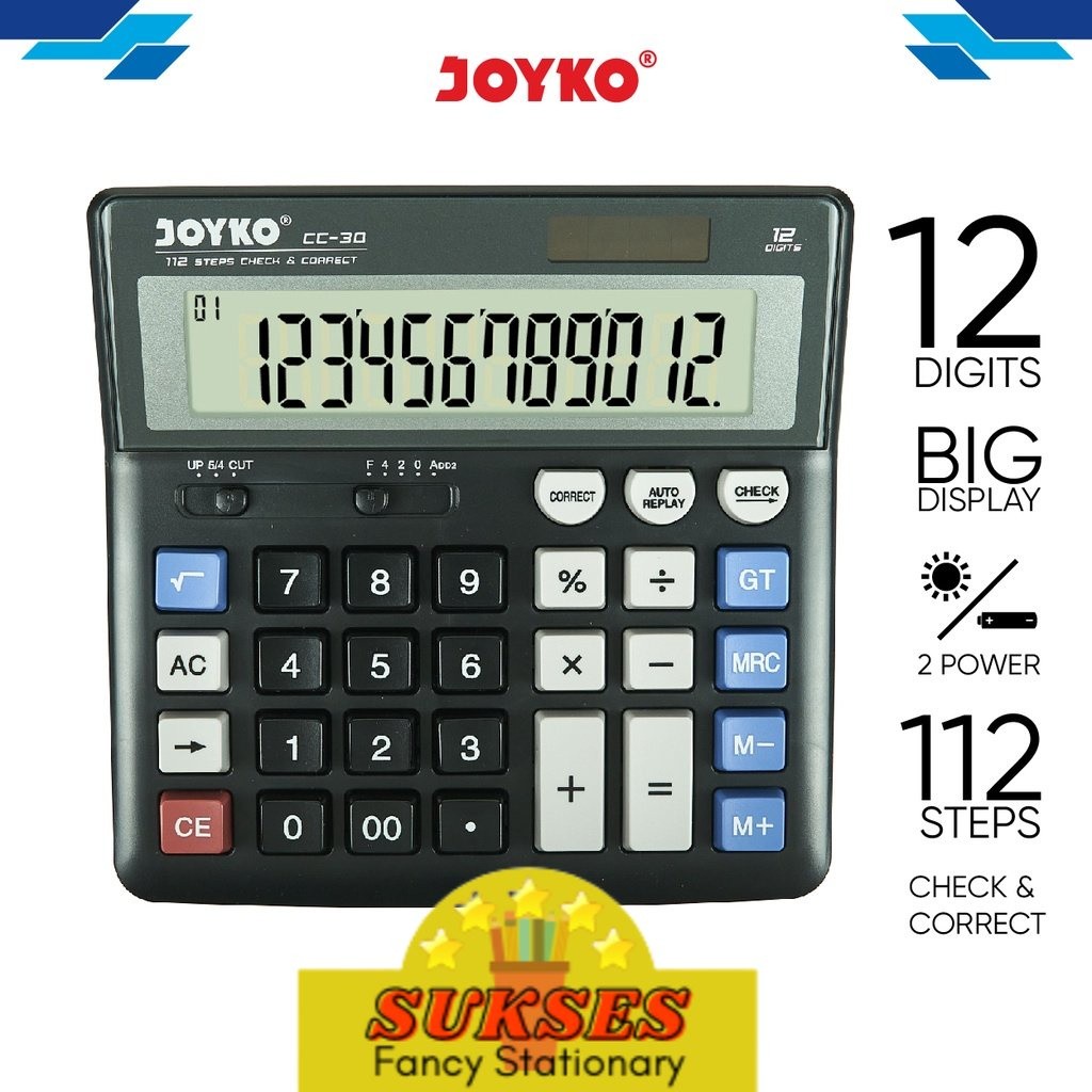 

Calculator Kalkulator Joyko CC-30 12 Digits Check Correct