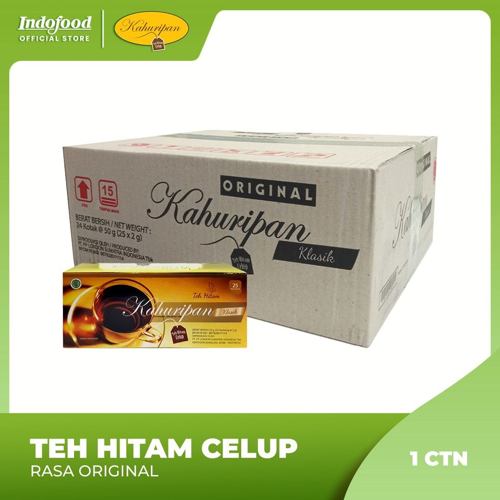 

1 ctn Teh Kahuripan - Teh Hitam Celup rasa Original (1 kotak isi 25 kantong teh)