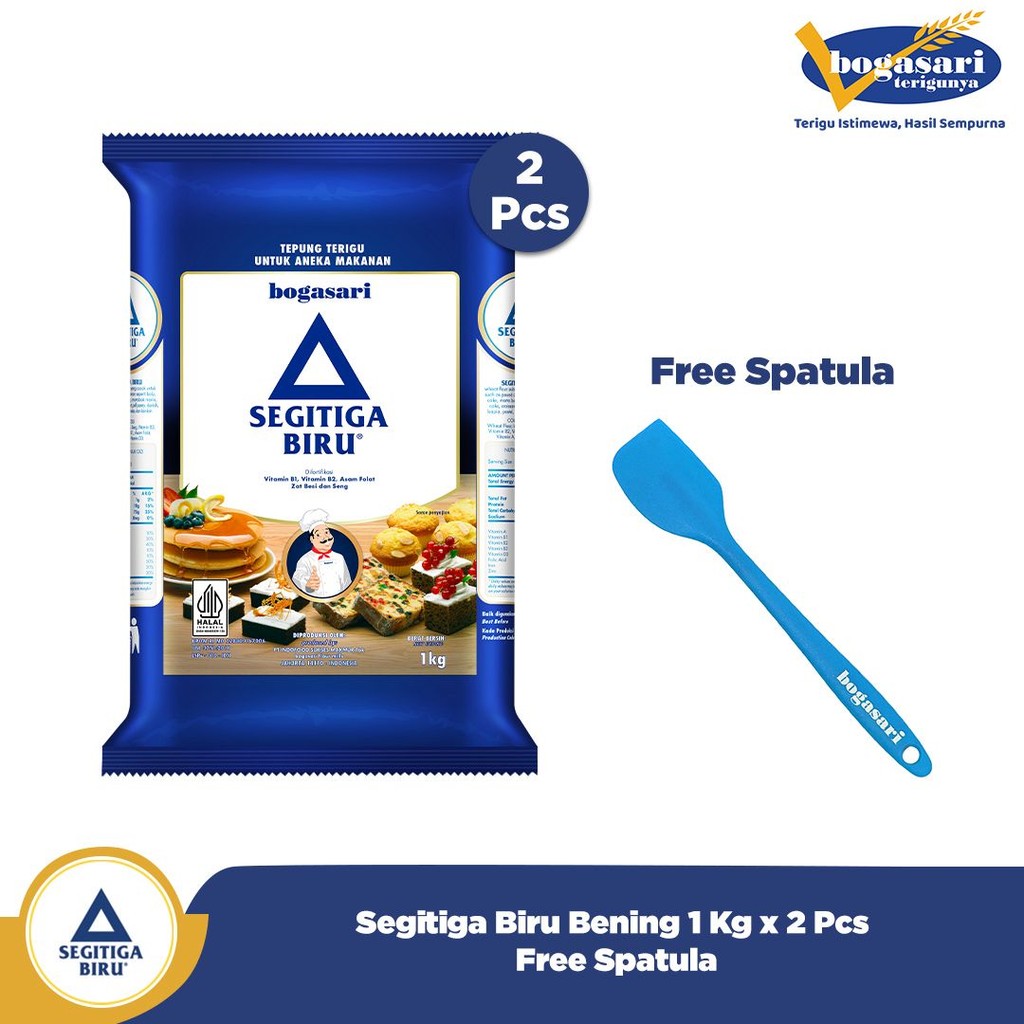 

Segitiga Biru Premium 1Kg x 2 pcs gratis Spatula