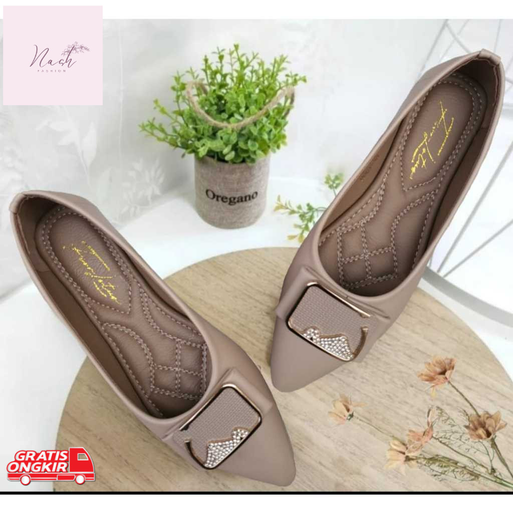 Sepatu Korea / FIOR LOTUS Ballevina Pointed Toe Ballet Flat AR 10 - Fior Store