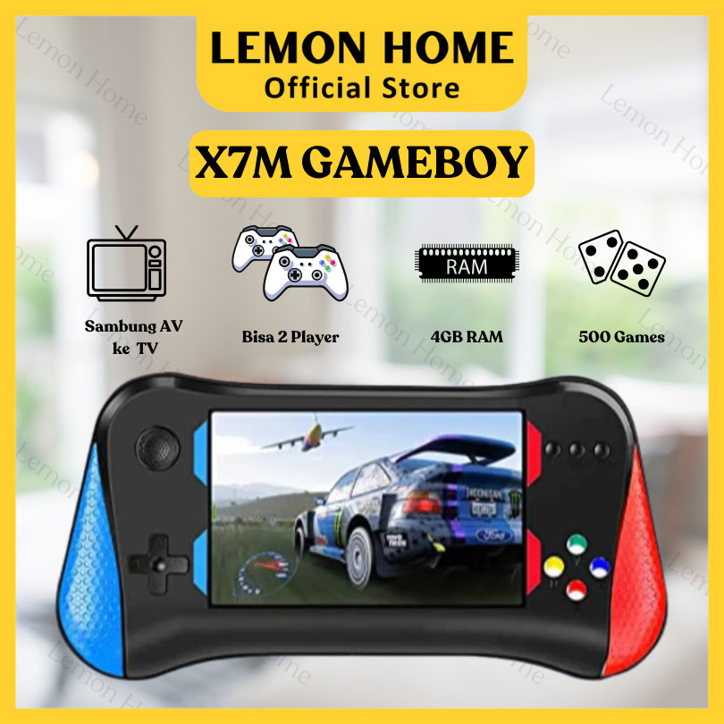 TBhy- Lemon Home Garansi 1 Tahun X7M Handheld Game Console 1/2 Pemain 500 Game Retro SUP Dual Konsol