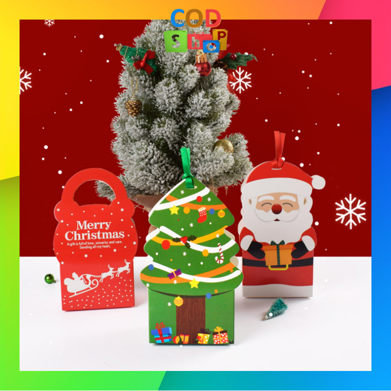 

Cod - 6463 Goodie Bag Christmas Motif / Box Tentengan Hampers Natal