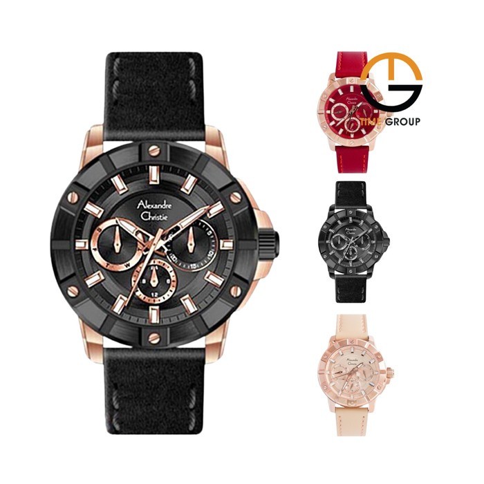 JAM TANGAN WANITA ALEXANDRE CHRISTIE AC6609 AC 6609 BFL LEATHER STRAP