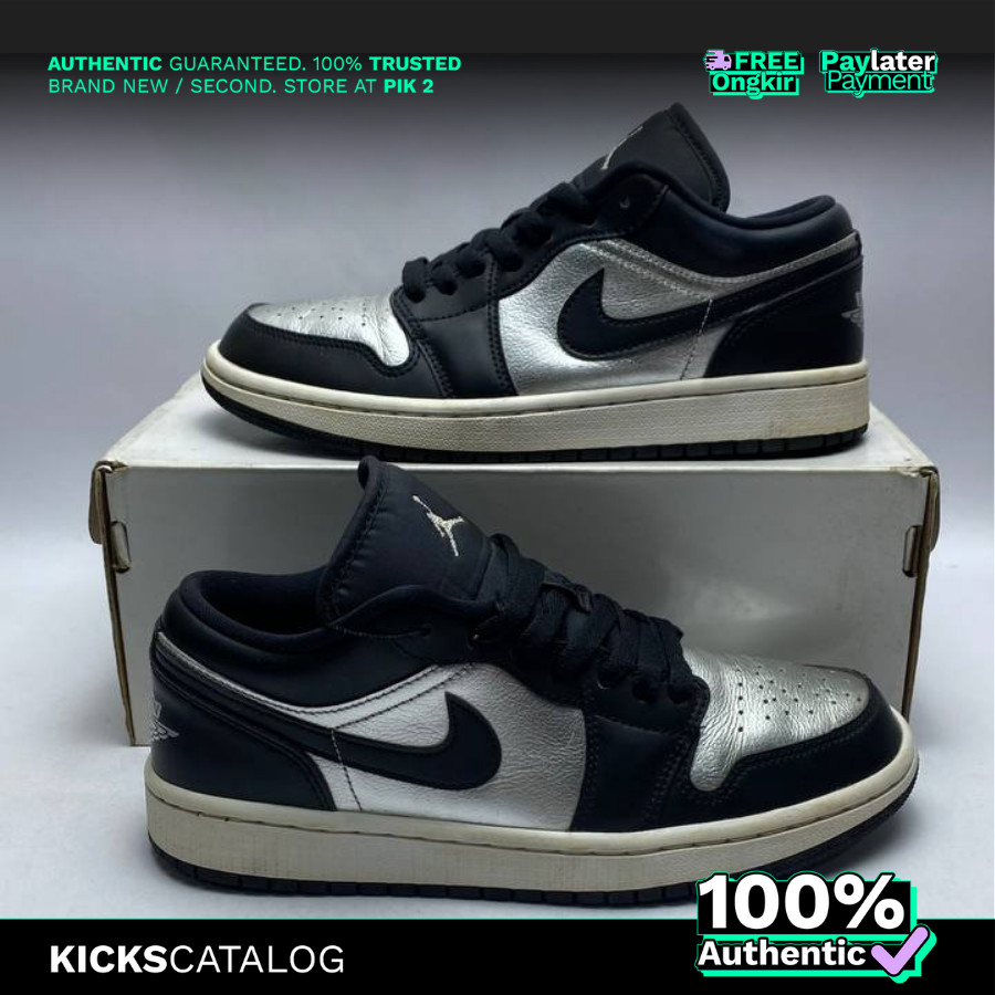 Air-Jordan-1-Low-Silver-Toe-(W)-(AJ-1941) - 100% Authentic