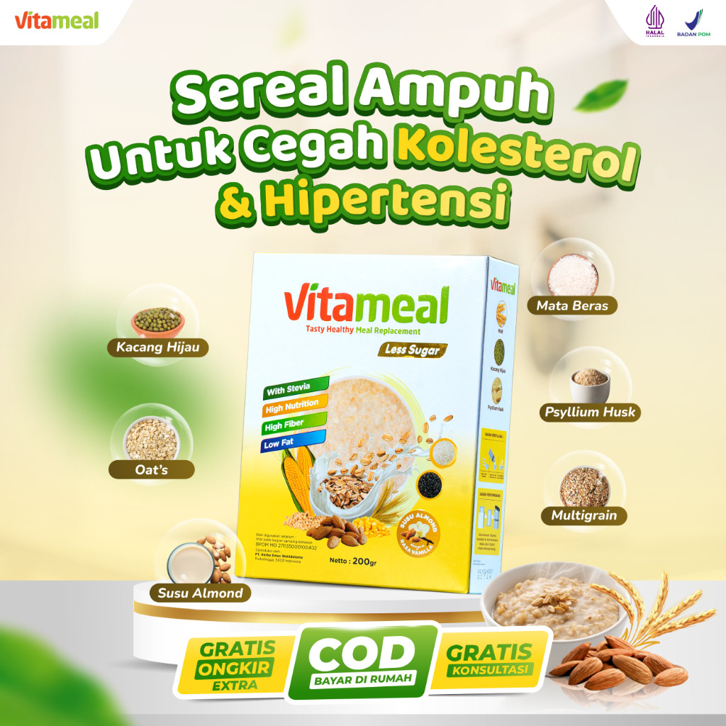 

New Vitameal Les Sugar Sereal Sehat Paket 1 Box Ukuran 200gramPremium