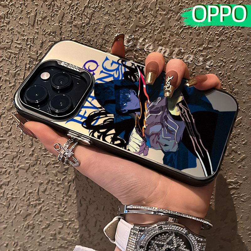 Kekinian Solo-Leveling Glossy Hologram PC Case OPPO A18 A57 A16 A15 A17 A60 A3x A3s A5s A54 A53 A12 