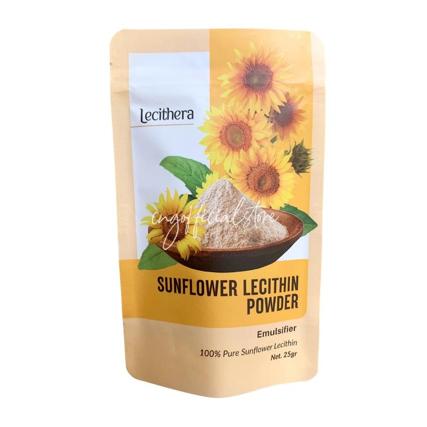

Lecithin Sunflower Powder 100% Murni Emulsifier Halal Biji Bunga Matahari Bahan Makanan - 25gr