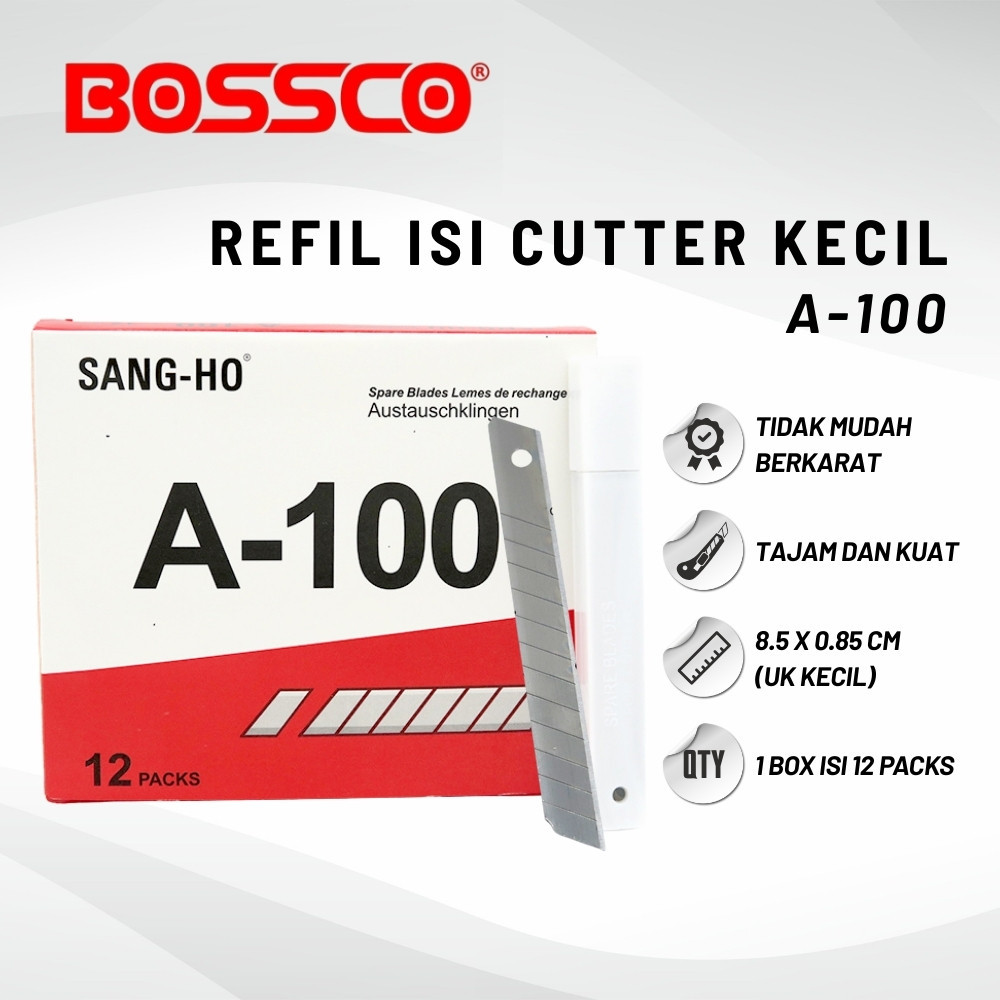 

ISI PISAU CUTTER CUTER KECIL SANGHO A 100 A100 A-100 REFILL KATER SEKOTAK (12 TUBE)