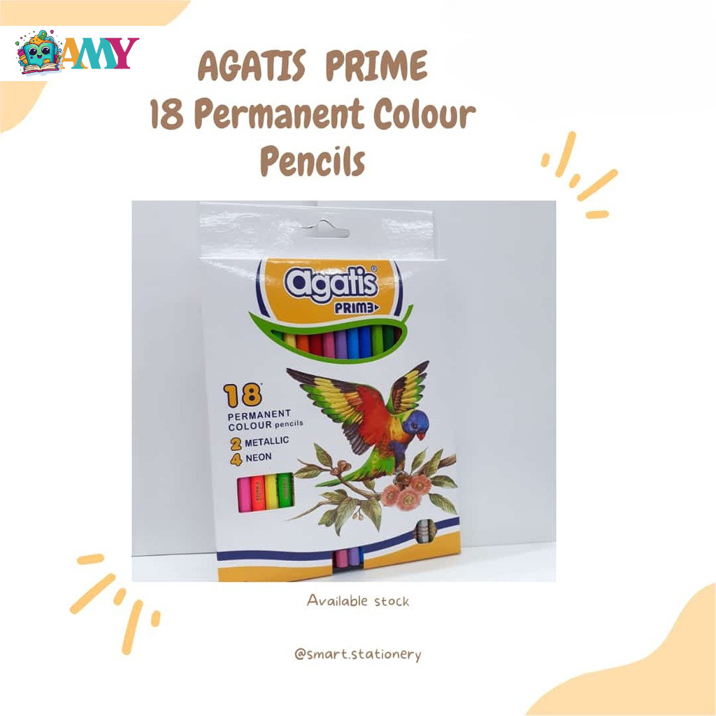 

AGATIS PRIME 18 PERMANENT COLOUR PENCILS AMY STASIONARY