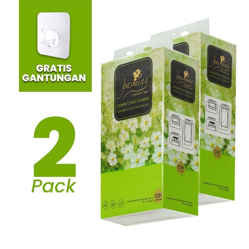 [1 hook free]2 PACK Yasimie Tisu Gantung tebal 3 PLY 1281 Helai untuk pakai dirumah ekonomis Tisu ma