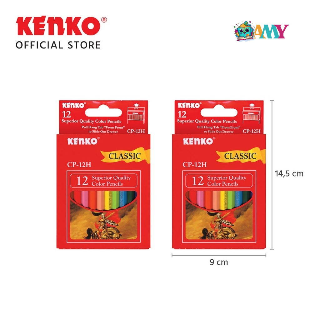 

(1PAK ISI 12WARNA) KENKO PENCIL WARNA CLASSIC HALF AMY STASIONARY