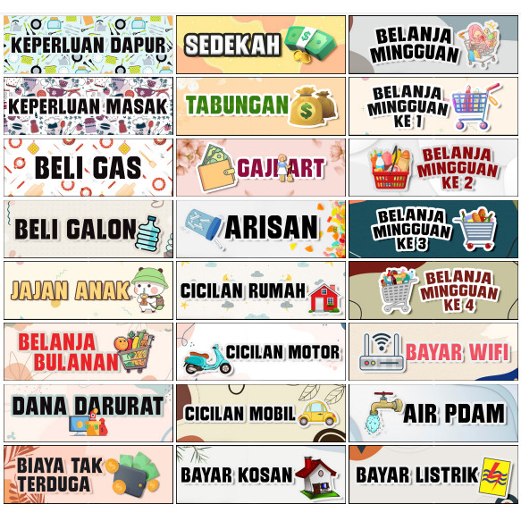 

SSG49 STIKER DOMPET BUDGETING / STIKER DOMPET KEUANGAN / STIKER DISIPLIN KEUANGAN BULANAN / STIKER UANG
