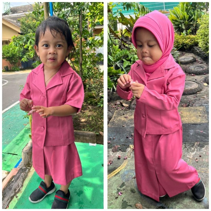 NUSANTARA Baju anak BHAYANGKARI / 1 stell baju BHAYANGKARI anak / baju BHAYANGKARI anak muslim PREMI