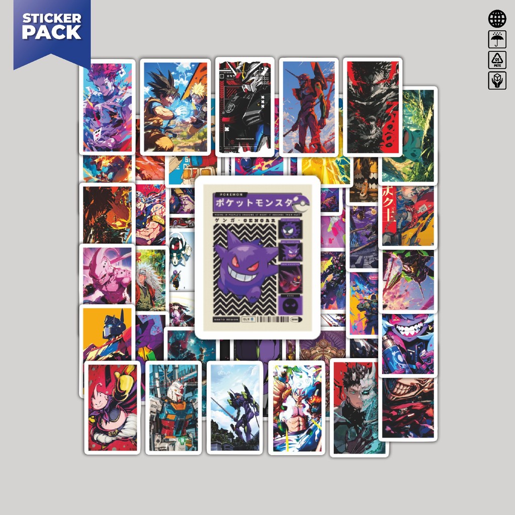 

[100PCS]Stiker Pack Stiker Mix Cartoon Potrait Poster Aesthetic Vinyl Anti Air Dekorasi Sticker Laptop Buku Journal Koper Helm Casing HP Gitar Helm Skateboard