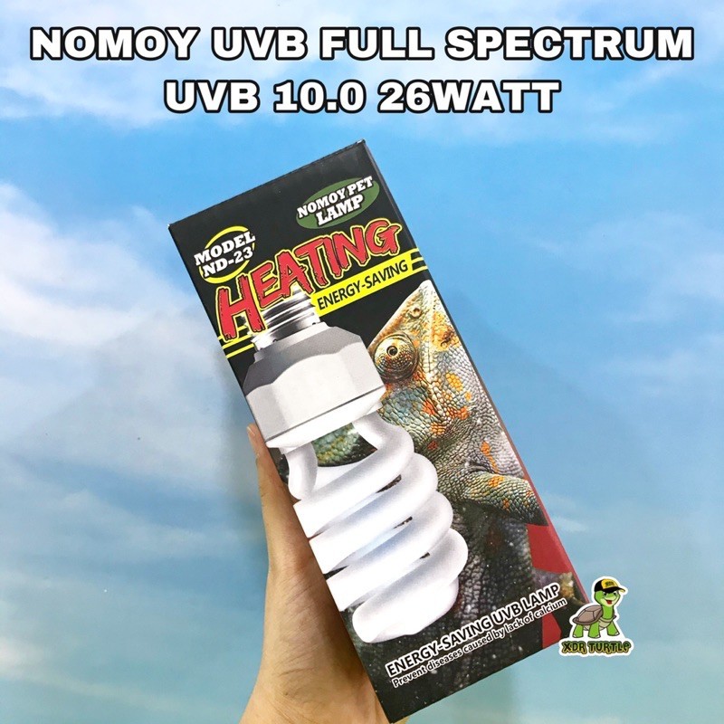 NOMOYPET UVB LAMP FULL SPECTRUM 26WATT LAMPU UVB 10.0 FOR REPTILE & TORTOISE SULCATA KURA XDR TURTLE