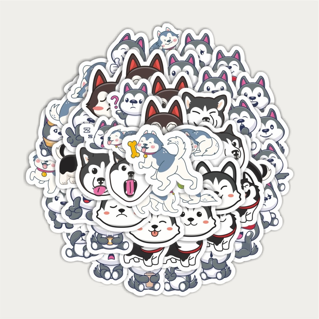 

Sticker Pack Stiker Kartun Siberian Husky Cute | Sticker TUMBLR | Stiker LAPTOP KOPER HELM