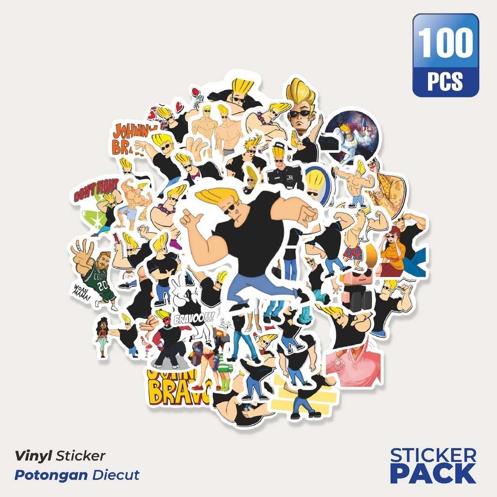 

Super Hemat! 100 PCS Sticker Kartun Johnny Bravo Sticker Waterproof Aesthetic- Untuk Laptop, Motor, dan Helm - Paper Stationery Pack