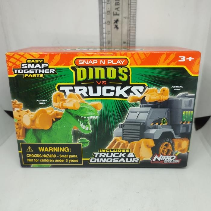 AKO,,, Mainan Anak Snap n Play Dinos VS Trucks VelociRaptor B Ori Nikko Toys 2ND