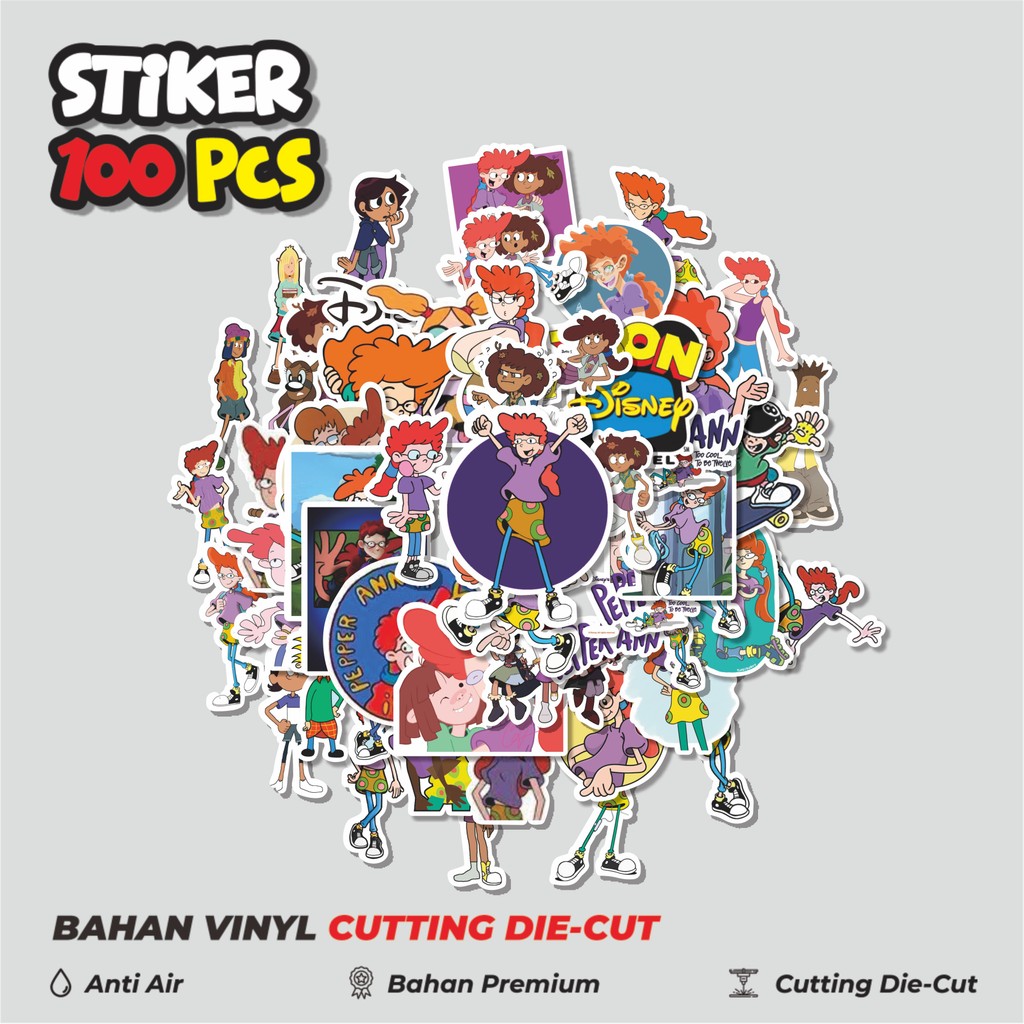 

Terbaru! 50 pcs Sticker Kartun Pepper Ann Dekorasi Lucu Kreatif untuk Notebook, Skateboard, HP