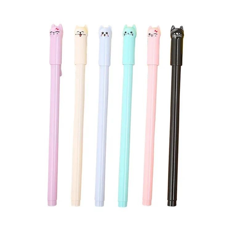 

50PCS Creative Stationery Pen Cap Cat Rollerball Cute Cartoon Swinging Tail Cat Learning Office Water Signature