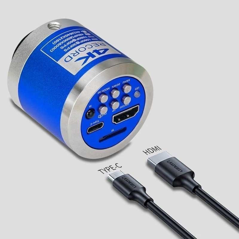 Kamera Mikroskop Industrial Ultra HD 4K LED Light | Kamera Mikroskop dengan Lampu LED Ultra HD 4K