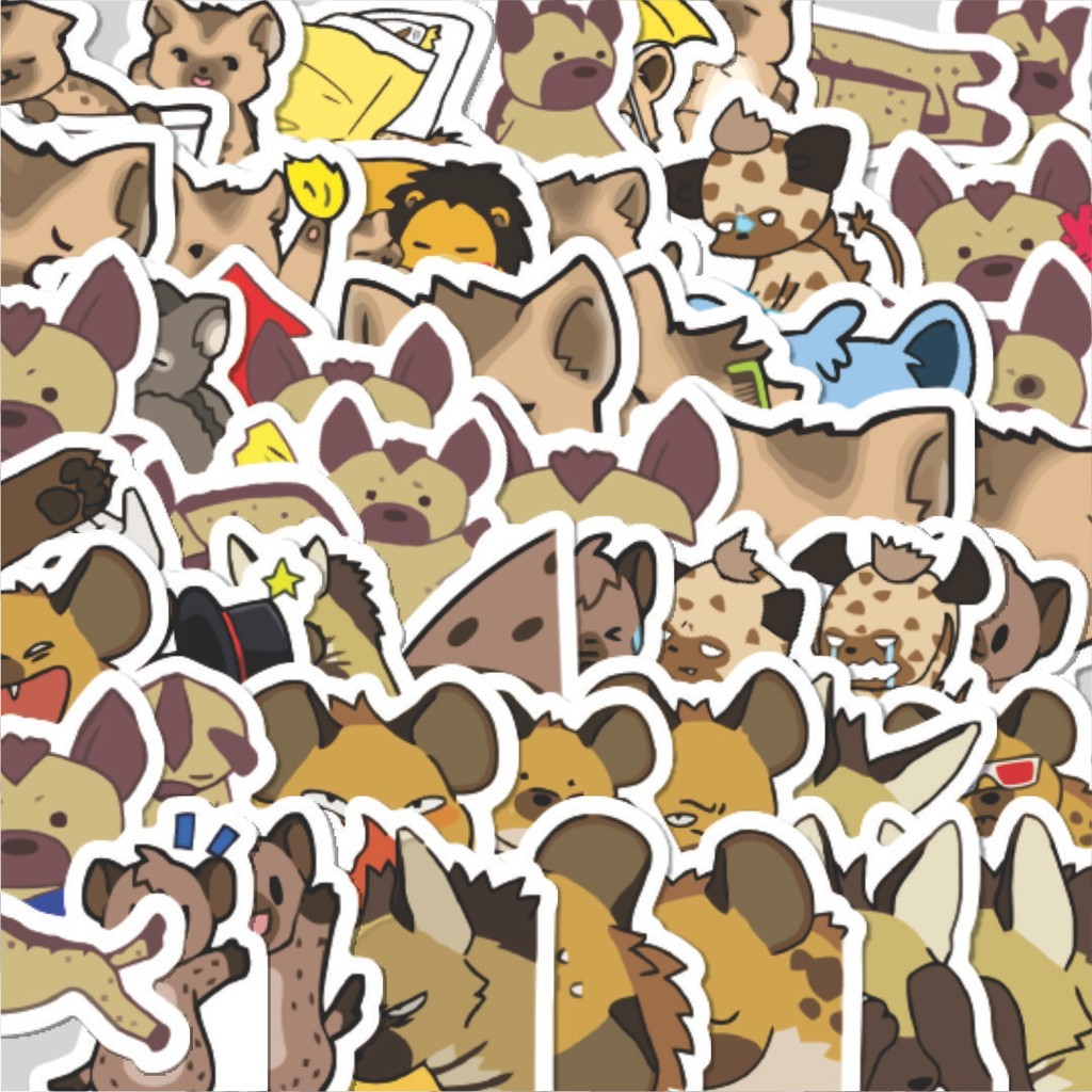 

Stiker Cutting Pack Stiker Hewan Hyena Isi 100Pcs Series Aesthetic Lucu Keren Untuk Koper Bahan Vynil