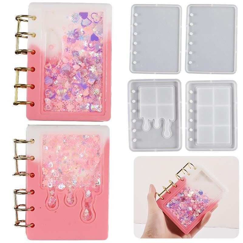 

DIY Notebook Cover Resin Mold Kit Crystal UV Epoxy Resin Molds Quicksand Transparent Book Gift Resin Casting Molds Resin Craft