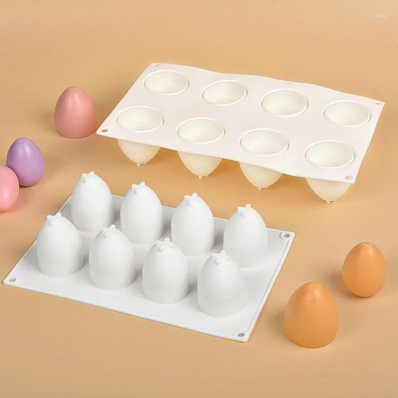 

Easter 8 Consecutive 3D Egg Gypsum Ornament Silicone Mold DIY Gift Decoration Cake Chocolate Baking Resin Mold Handicrafts
