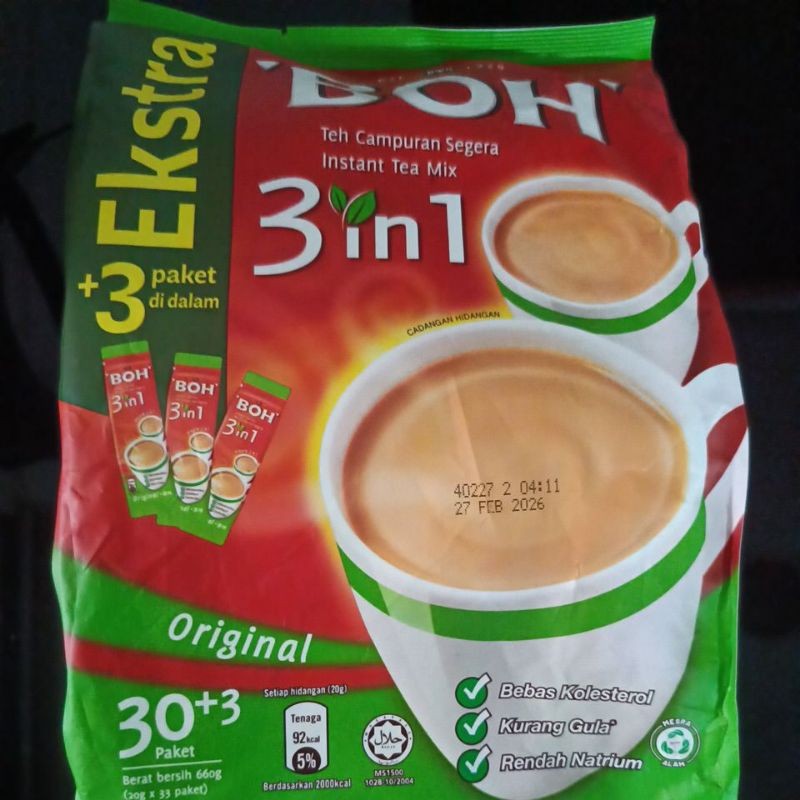 

BOH instant tea mix 3in1 original 30stick