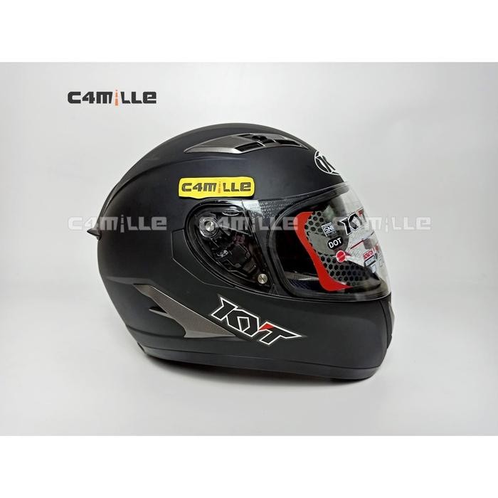 HELM KYT FALCON 2 SOLID BLACK DOFF DOUBLE VISOR FULL FACE - M