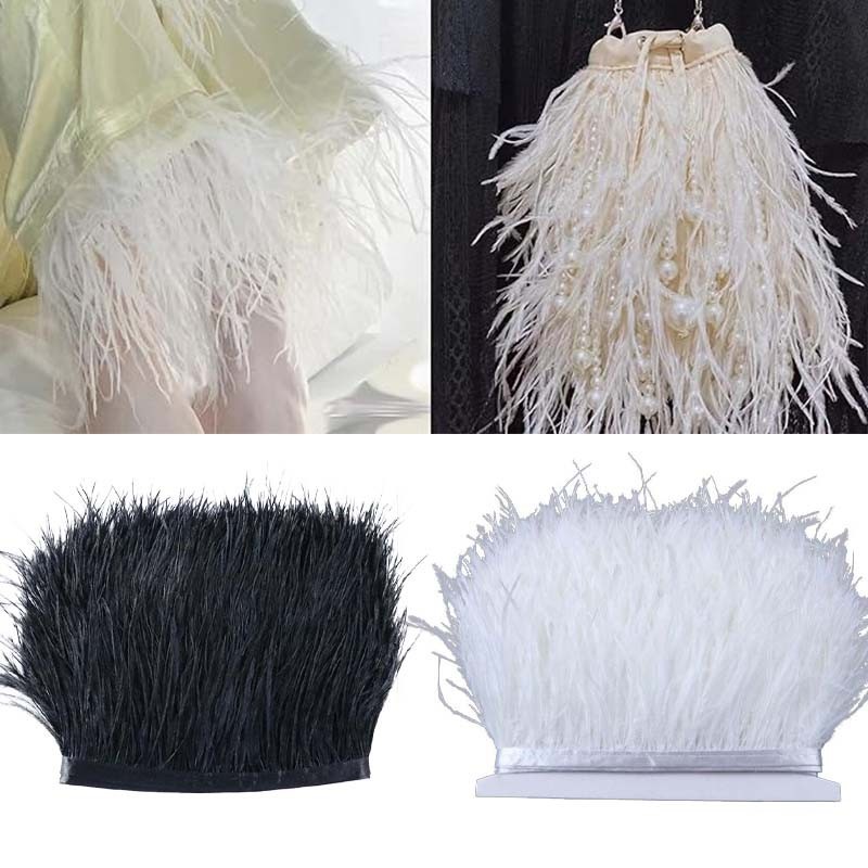 Bulu Ostrich 1 Meter Bulu Ostrich Premium Bulu Bulu Hiasan Baju