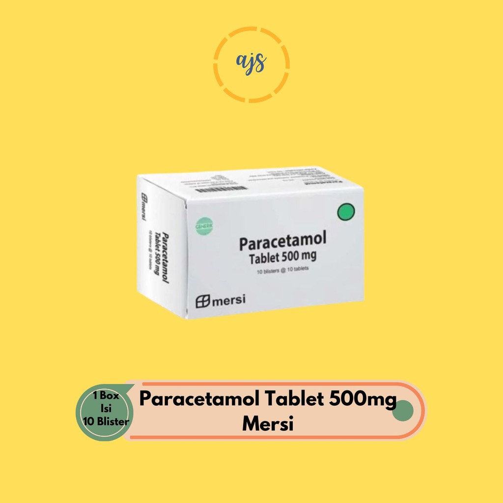 Paracetamol Tablet 500mg Mersi 1 Box Isi 10 Blister