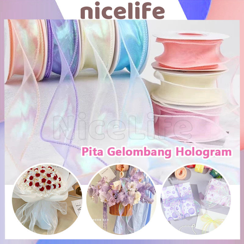 

Pita Gelombang / Hologram Wave Ribbon / Pita Dekorasi