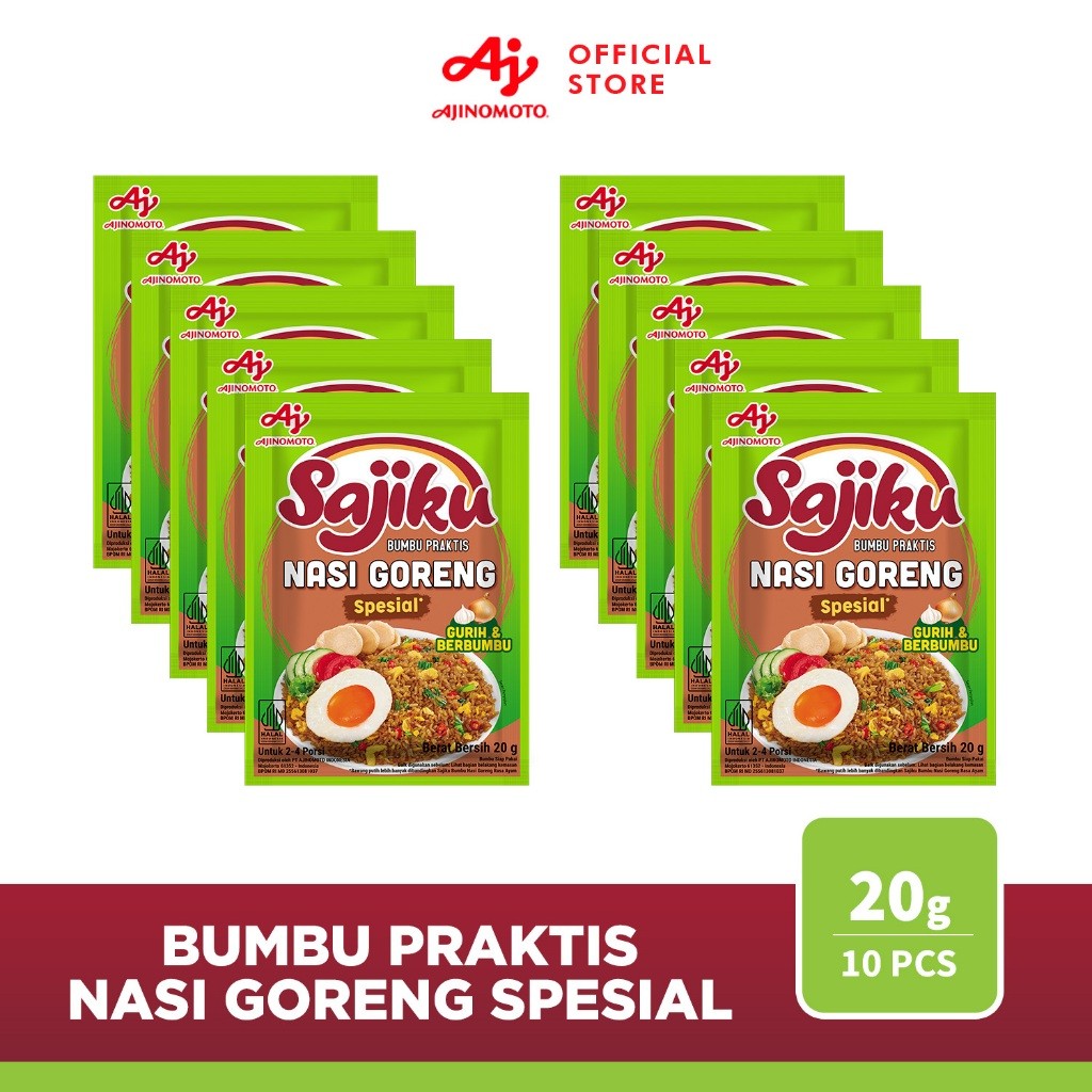 

Sajiku® Bumbu Praktis Nasi Goreng Spesial 20g (10pcs)