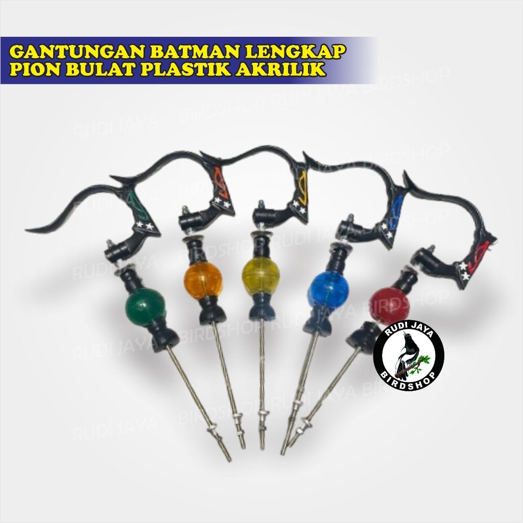 SEDIA GANTUNGAN BATMAN LENGKAP PIONBULAT PLASTIK AKRILIK CANTOLAN SANGKAR KANDANG KOTAK BURUNG KACER
