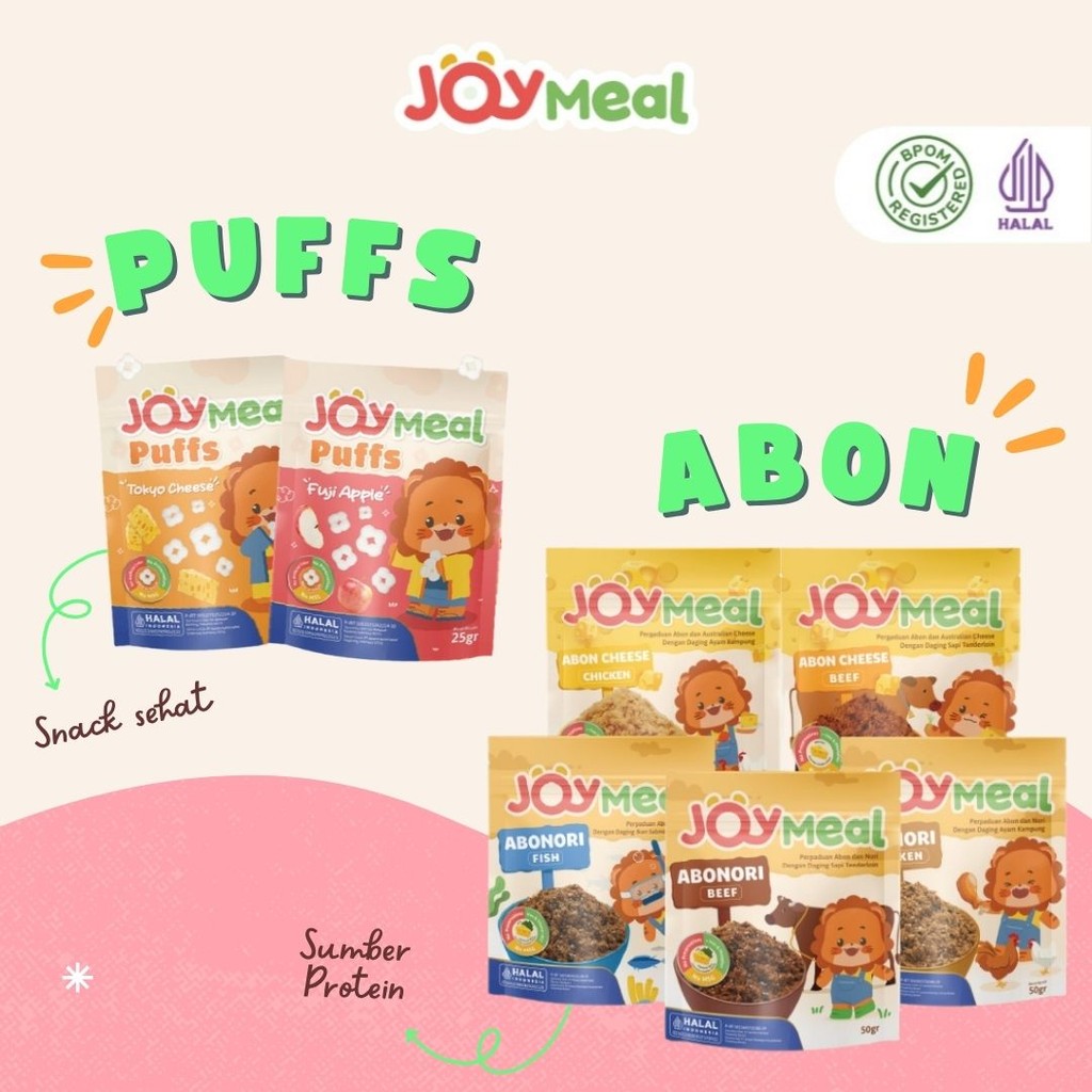 

JoyMeal ABON & PUFFS || Abon Nori Cheese Beef Chicken Fish / Abon Nori Keju Sapi Ayam Ikan Salmon Tuna | Puff Tokyo Cheese & Fuji Apple / Cemilan