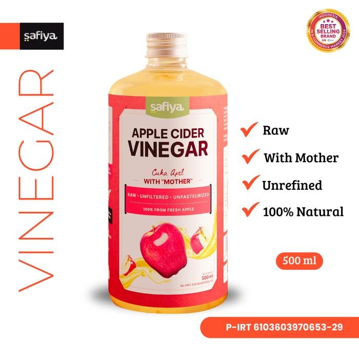 

Safiya Cuka Apel 500 ML With Mother Apple Cider Vinegar 100% Asli - 500 ML
