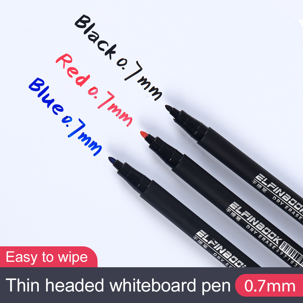 

0.7mm Dry Erase Art Markers Pens Erasable Whiteboard Marker Pen Office School Meeting record Stationery Extra Fine Tip