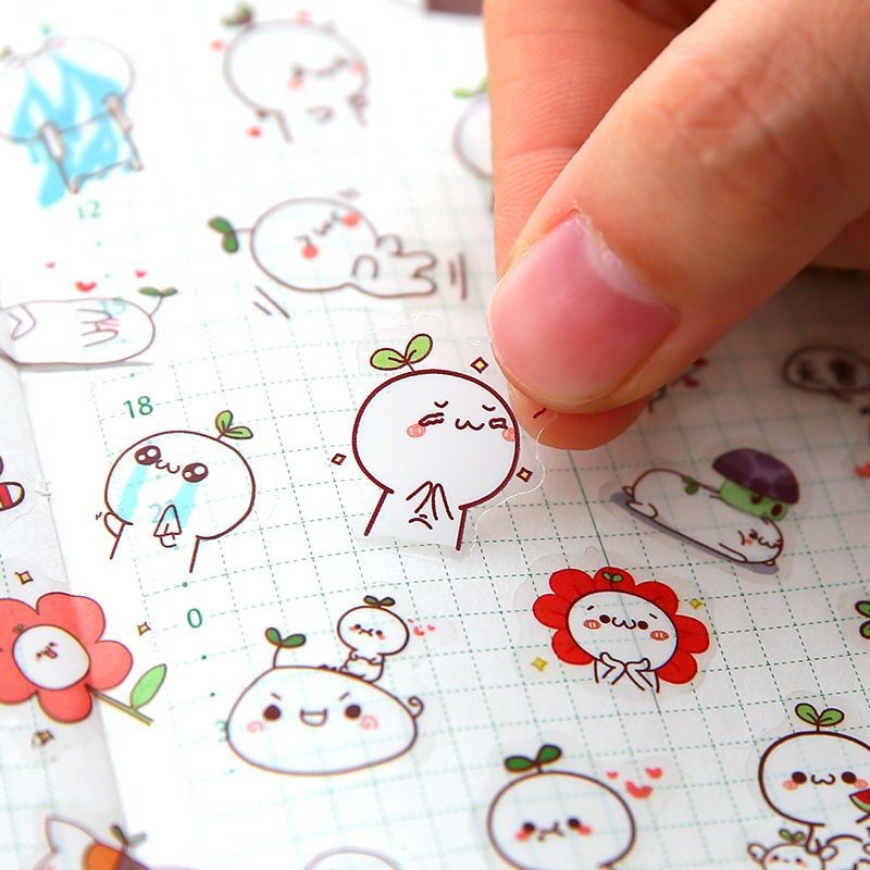 

6Pcs/Lot Waterproof Cartoon Transparent Pvc Stickers DIY Hand Account Diary Decorative Stickers Kawaii Phone Cup Stickers