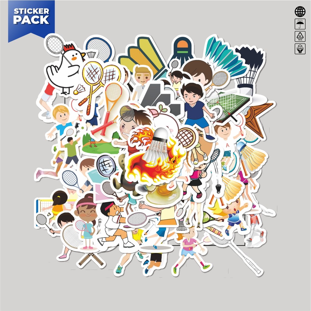 

[100PCS]Stiker Pack Stiker Badminton Series Aesthetic Vinyl Anti Air Dekorasi Sticker Laptop Buku Journal Koper Helm Casing HP Gitar Helm Skateboard