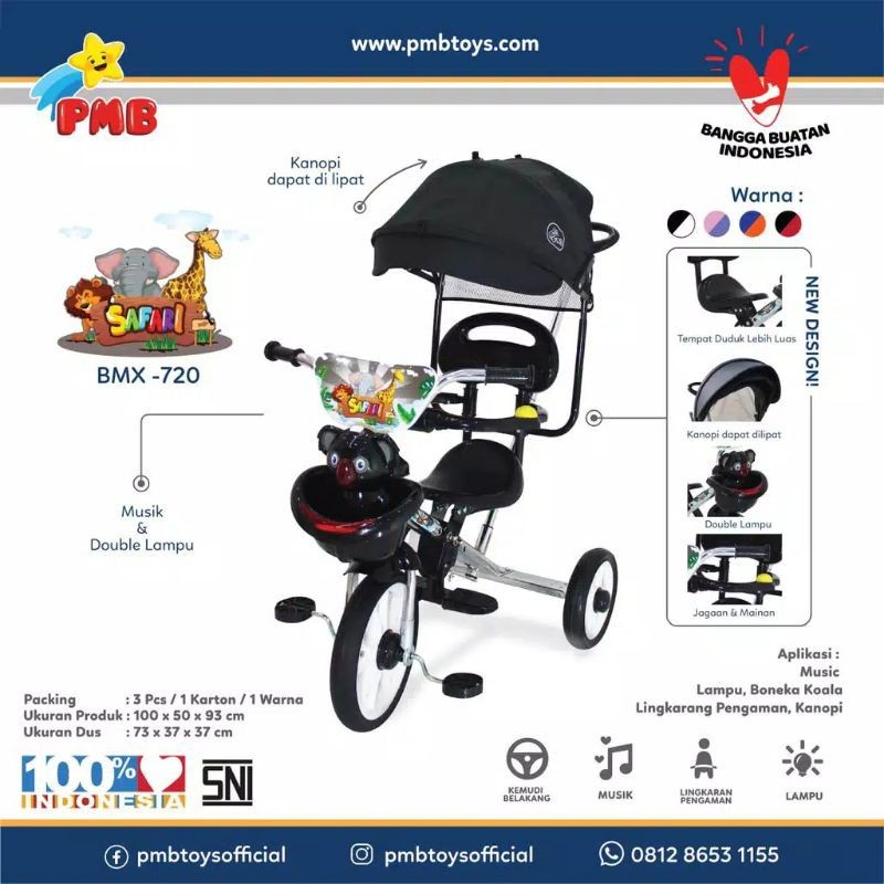Sepeda Anak Roda 3 PMB 720 NIKEL