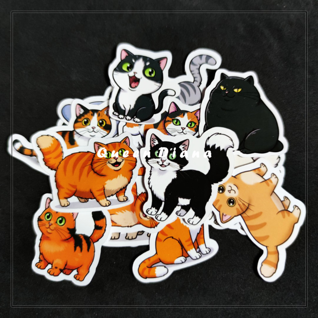 

STIKER PRINTING A3 KUCING LUCU ISI 19 PCS STIKER KERTAS GAMBAR KUCING OYEN GEMUK SUPER CUTE