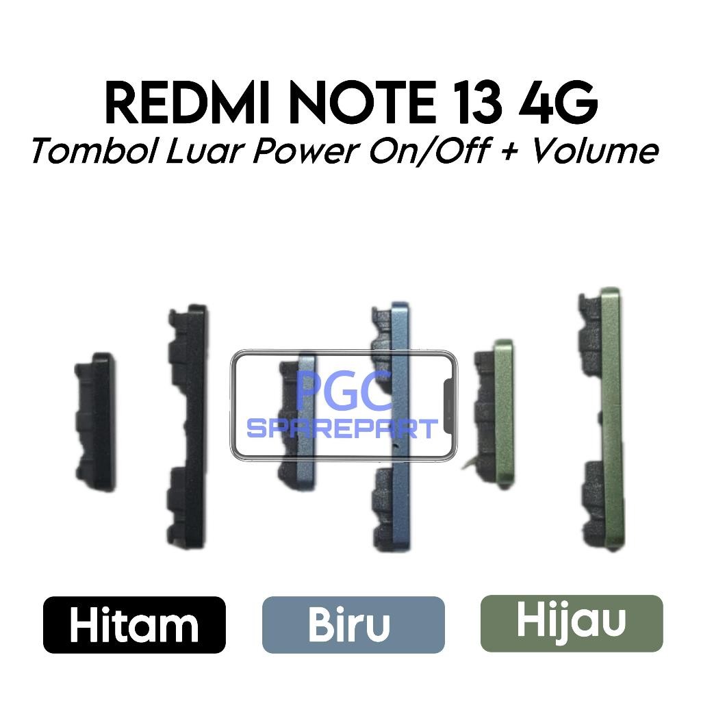 Ori 1 Set Tombol Luar Power On Off + Volume Xiaomi Redmi Note 13 4G / 23129RAA4G / 23124RA7EO - Butt