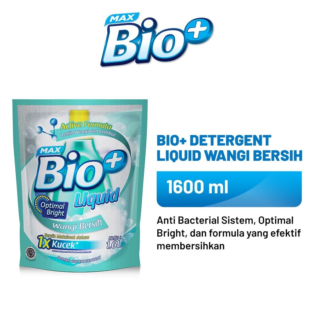 Bio+ Detergent Liquid Wangi Bersih 1600 ml