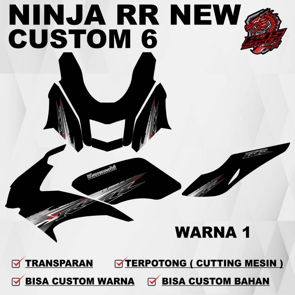 Stiker motor Kawasaki Ninja RR motif custom 6