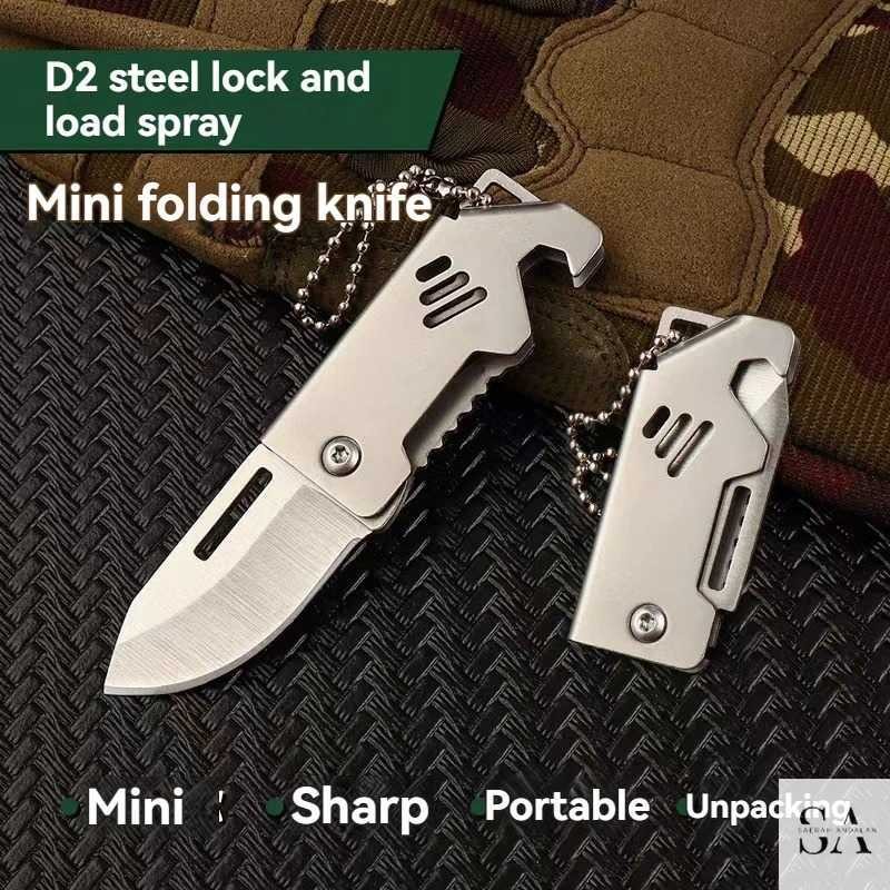 Pisau Lipat Folding Knife Stainless Steel Mini Multifungsi - D2