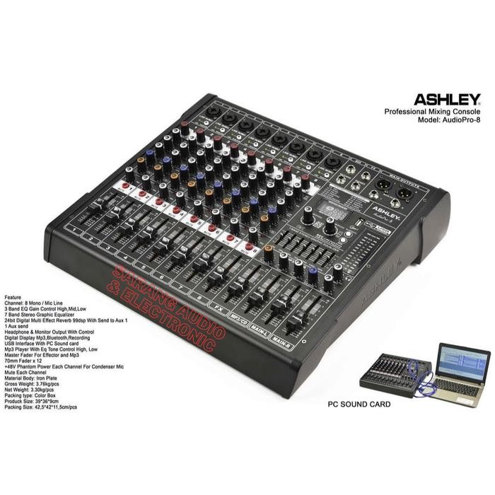 MIXER AUDIO ASHLEY AUDIOPRO8 AUDIO PRO 8 ORIGINAL 8 CHANNEL SOUNDCARD