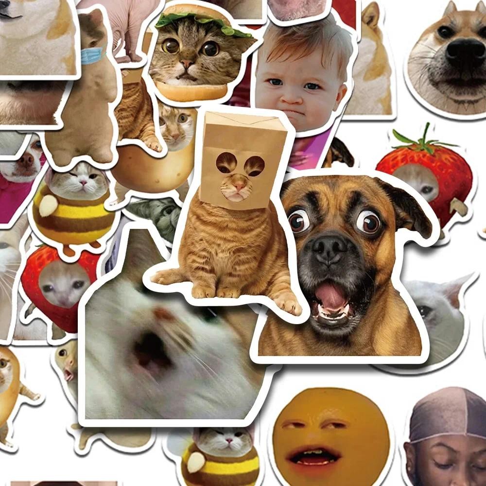 

50PCS Cartoon Expressions Stickers Funny Meme DIY Sticker Scrapbooking Phone Luggage Skateboard Waterproof Decals
